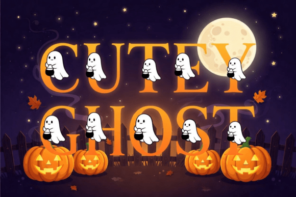 Cutey Ghost: A Festive Display Font for Editorial Design
