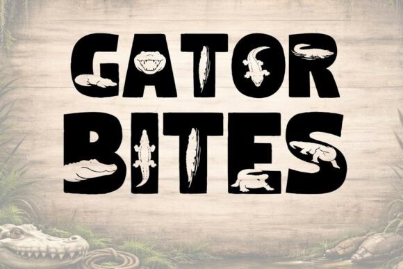 Gator Bites: A Bold Alligator-Themed Display Font for Standout Branding