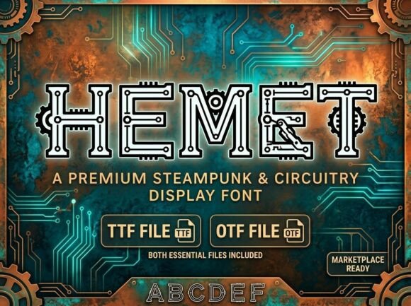 Hemet: A Decorative Display Font for Bold Digital Identity