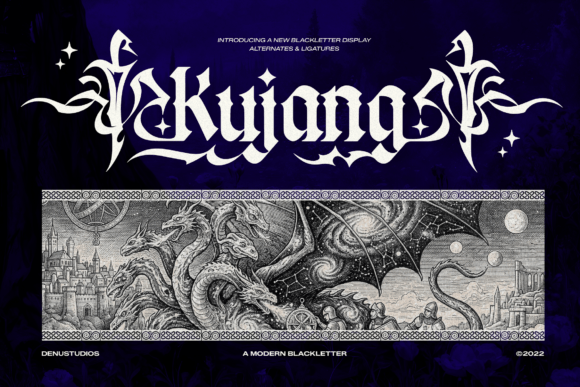 Kujang: A Mythic Blackletter Typeface for Editorial Impact