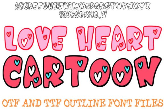 Love Heart Cartoon: A Playful, Romantic Display Font for Editorial Charm