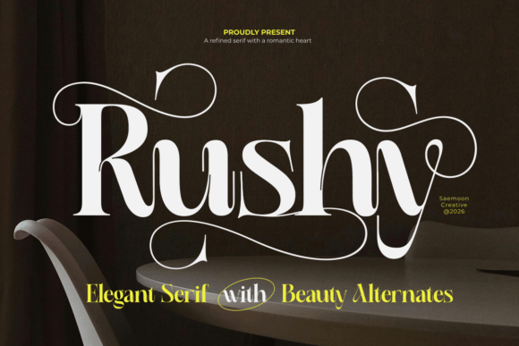 Rushy: A Romantic Serif Font for Handmade Labels & Invitations